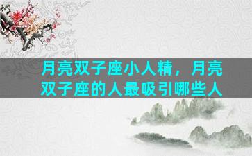 月亮双子座小人精，月亮双子座的人最吸引哪些人