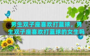 男生双子座喜欢打蓝球，男生双子座喜欢打蓝球的女生吗