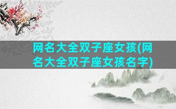 网名大全双子座女孩(网名大全双子座女孩名字)