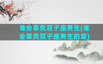 谁会辜负双子座男生(谁会辜负双子座男生的爱)