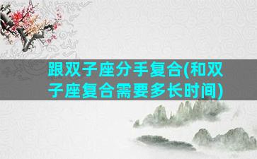 跟双子座分手复合(和双子座复合需要多长时间)