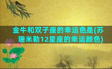 金牛和双子座的幸运色是(苏珊米勒12星座的幸运颜色)