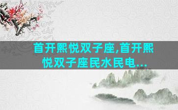 首开熙悦双子座,首开熙悦双子座民水民电...