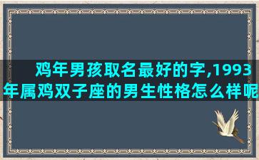 鸡年男孩取名最好的字,1993年属鸡双子座的男生性格怎么样呢喜欢什么样的女生