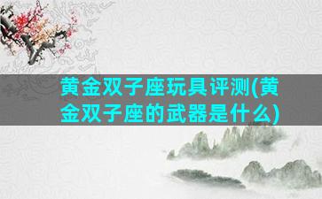 黄金双子座玩具评测(黄金双子座的武器是什么)